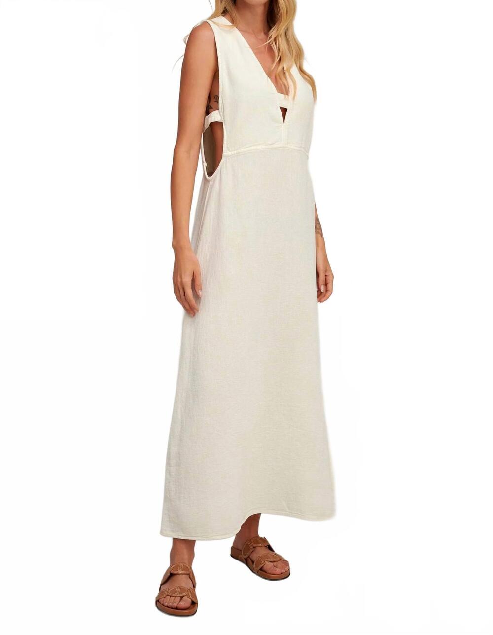 NEW PEARL AND CAVIAR iraklia maxi dress in natural